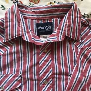 Wrangler Western Wear striped pearl snap